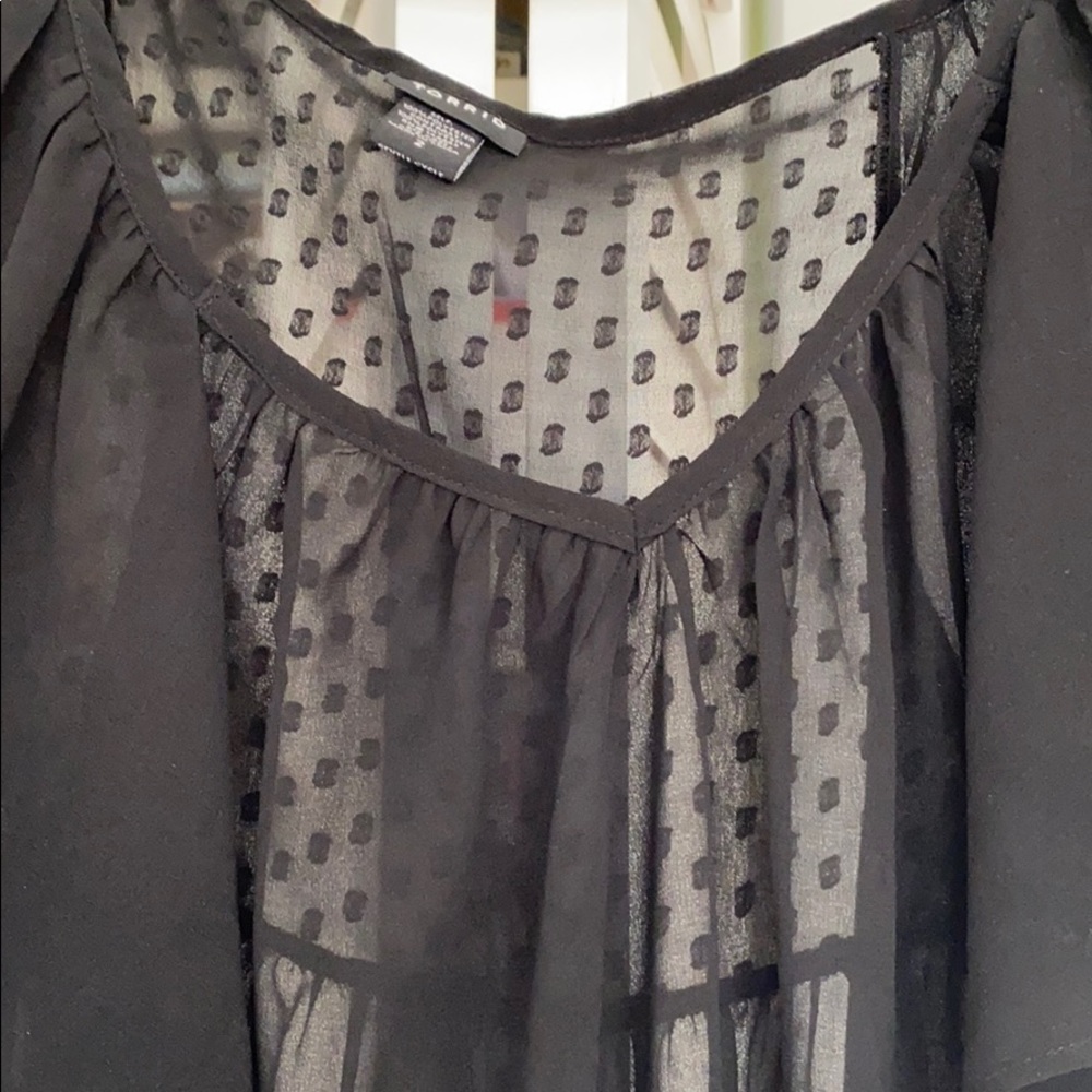 Black Ruffle Top - Picture 2 of 3